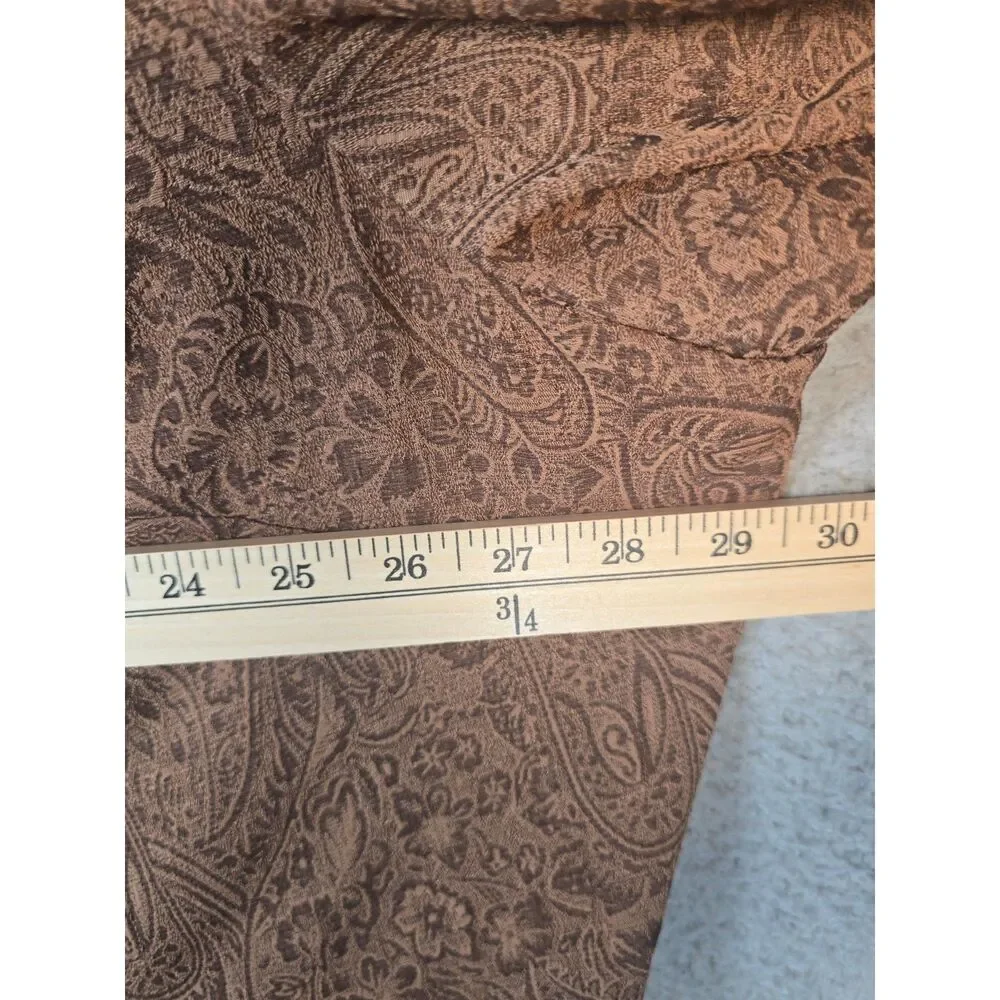 Danny and Nicole Jacket 30W Brown Textured Print Clear Beaded Collar Lined